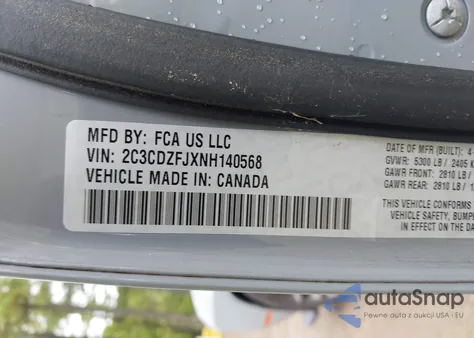 2022 Dodge Challenger R/T Scat Pack from USA, damaged, VIN 2C3CDZFJXNH140568